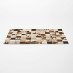 Homescapes Block Check Brown Leather Placemats Set Of 4 - thumbnail 5