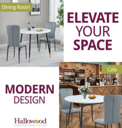 Hallowood Furniture Finley Small Round Dining Table In White Marble Finish With 2 Light Grey Faux Leather Chairs - thumbnail 3
