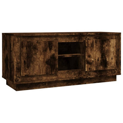 Berkfield Durable Tv Cabinet Smoked Oak 102X35X45 Cm Engineered Wood - image 1