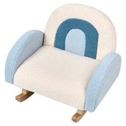 Beliani Kids Rocking Chair Rainbow Ombo Boucle Light Blue - thumbnail 7