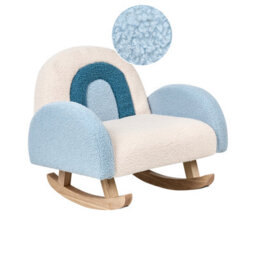 Beliani Kids Rocking Chair Rainbow Ombo Boucle Light Blue - thumbnail 1