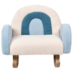 Beliani Kids Rocking Chair Rainbow Ombo Boucle Light Blue - thumbnail 5
