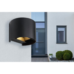 Luminosa Lighting Luminosa Veronika Outdoor Up Down Wall Lamp Matt Black Ip54 Clear Glass Shade Led 3000K - thumbnail 6