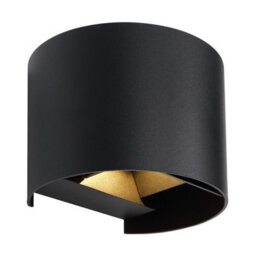 Luminosa Lighting Luminosa Veronika Outdoor Up Down Wall Lamp Matt Black Ip54 Clear Glass Shade Led 3000K