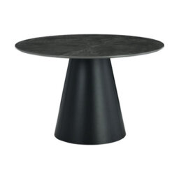 Home Source Grayson Round Pedestal Dining Table Large 120Cm Modern Grey Marble Effect - thumbnail 7