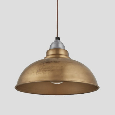 Industville Old Factory Pendant, 12 Inch, Brass, Light Pewter Holder - image 1