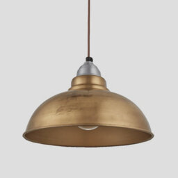 Industville Old Factory Pendant, 12 Inch, Brass, Light Pewter Holder - thumbnail 1