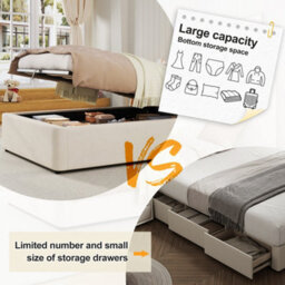 Velvet Hydraulic Storage Bed With Headboard - thumbnail 5