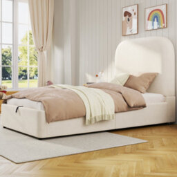 Velvet Hydraulic Storage Bed With Headboard - thumbnail 3