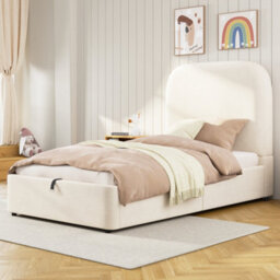 Velvet Hydraulic Storage Bed With Headboard - thumbnail 2