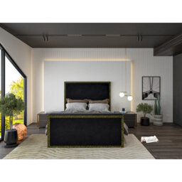 Madrid Upholstered Electric Media  Black Tv Bed Frame - thumbnail 2