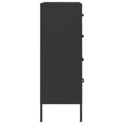 Berkfield Chest Of Drawers Black 80X35X101.5 Cm Steel - thumbnail 4