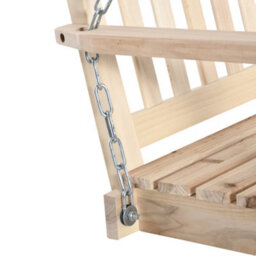 Outsunny 2 Seater Porch Wooden Swing Chair Garden Bench W/ Chains Natural - thumbnail 9