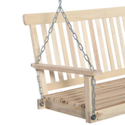 Outsunny 2 Seater Porch Wooden Swing Chair Garden Bench W/ Chains Natural - thumbnail 7