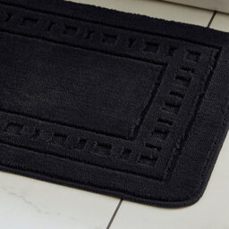 Catherine Lansfield Bathroom Armoni Bath Mat And Pedestal Set Black - thumbnail 2