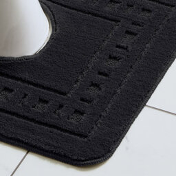 Catherine Lansfield Bathroom Armoni Bath Mat And Pedestal Set Black - thumbnail 3
