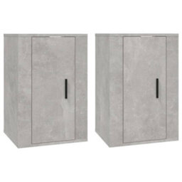 Berkfield Wall Mounted Tv Cabinets 2 Pcs Concrete Grey 40X34.5X60 Cm - thumbnail 2