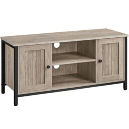 Yaheetech Grey Farmhouse Tv Cabinet With 2 Doors And Cable Management - thumbnail 2