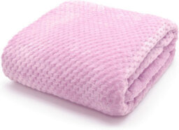 Homes & Linen Waffle Luxury Flannel Fleece Throw Blanket Sofa Couch Waffle Teddy Soft All Seasons Bed Throw Blanket(Pink)