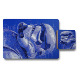 Benjamin Tate Design Blue Stormtrooper Design Placemat And Coaster Set With Wood Bottom Limited Edition Collectors Choice - thumbnail 1