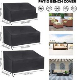 Outdoor Sofa Cover, 2-Seater Bench With Ventilation Openings, For Garden Furniture, Balcony, Terrace, 134X66X89Cm - thumbnail 3