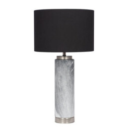 Pacific Lifestyle Grey Marble Effect Ceramic Tall Table Lamp