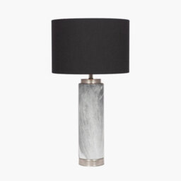 Pacific Lifestyle Grey Marble Effect Ceramic Tall Table Lamp - thumbnail 4