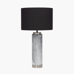 Pacific Lifestyle Grey Marble Effect Ceramic Tall Table Lamp - thumbnail 3