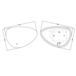 Plum&clay Iris Frameless Pebble Led Backlit Bathroom Mirror (H)55Cm (W)80Cm - thumbnail 3