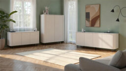 FurniComp LTD Furnicomp Palermo 180Cm 3 Door Curved Tv Unit - Cashmere - thumbnail 8