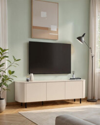FurniComp LTD Furnicomp Palermo 180Cm 3 Door Curved Tv Unit - Cashmere - thumbnail 3