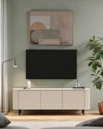 FurniComp LTD Furnicomp Palermo 180Cm 3 Door Curved Tv Unit - Cashmere - thumbnail 2