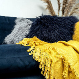 Madison & Mayfair Mustard Faux Mohair Throw Blanket