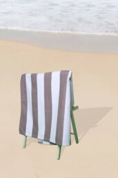 Gc Gaveno Cavailia 1Pk Beach Towel Cabana Stripe Sand Free 100X200 Light Grey - thumbnail 3
