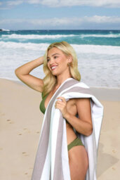 Gc Gaveno Cavailia 1Pk Beach Towel Cabana Stripe Sand Free 100X200 Light Grey - thumbnail 4