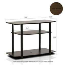 Walplus Furinno 13192Dbr/bk Turn-N-Tube No Tools 3-Tier Tv Stands - thumbnail 3