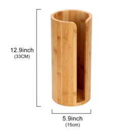 EHC Woodluv Toilet Roll Holder, Free-Standing Toilet Paper Storage Holder Stand, Round Toilet Paper Loo Roll Holder Stand For Bathroom - thumbnail 6
