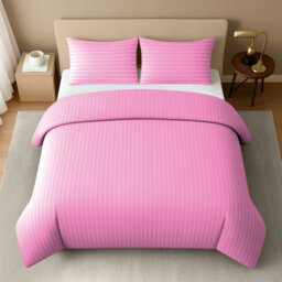 Lazzaro Luxury Satin Stripe King Duvet Cover Set In Premium Microfibre Hotel Quality Ultrasoft Quilt Bedding Sets - thumbnail 2