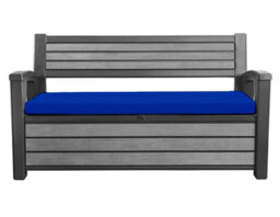 Crescent Garden Iceni & Eden Bench Seat Pad Water Resistant Garden Keter Bench Cushion Pad 128X50X5Cm Royal Blue Removable Cover