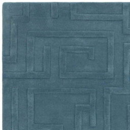 Handmade Modern Teal Abstract Wool Easy To Clean Rug For Living Room & Bedroom-120Cm X 170Cm - thumbnail 2