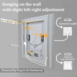 Luvodi 70X50Cm Rectangle Led Bathroom Mirror With Bluetooth Speaker, Anti-Fog, Tempered Glass - thumbnail 9
