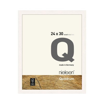Nielsen Quadrum 24 X 30Cm Matt White Wooden Picture Frame With Float Glass And Push/turn Clips - image 1