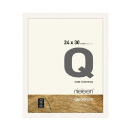 Nielsen Quadrum 24 X 30Cm Matt White Wooden Picture Frame With Float Glass And Push/turn Clips