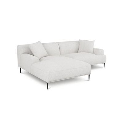"Valencia Kotor Modern Fabric 94.5"" Left Chaise Sofa White Kiln Dried Wood Premium Fabric Extra Firm Cushion" - image 1