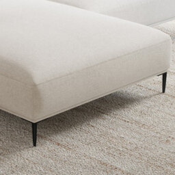 "Valencia Kotor Modern Fabric 94.5"" Left Chaise Sofa White Kiln Dried Wood Premium Fabric Extra Firm Cushion" - thumbnail 7
