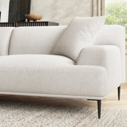"Valencia Kotor Modern Fabric 94.5"" Left Chaise Sofa White Kiln Dried Wood Premium Fabric Extra Firm Cushion" - thumbnail 6