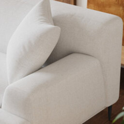 "Valencia Kotor Modern Fabric 94.5"" Left Chaise Sofa White Kiln Dried Wood Premium Fabric Extra Firm Cushion" - thumbnail 5