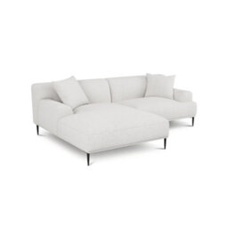 "Valencia Kotor Modern Fabric 94.5"" Left Chaise Sofa White Kiln Dried Wood Premium Fabric Extra Firm Cushion" - thumbnail 1