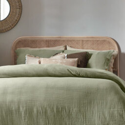Yard Lark Muslin Cotton Duvet Cover Set, Double, Green - thumbnail 3