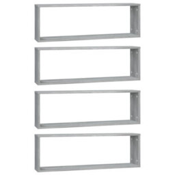 Berkfield Wall Cube Shelves 4 Pcs Grey Sonoma 80X15X26.5 Cm Engineered Wood - thumbnail 2